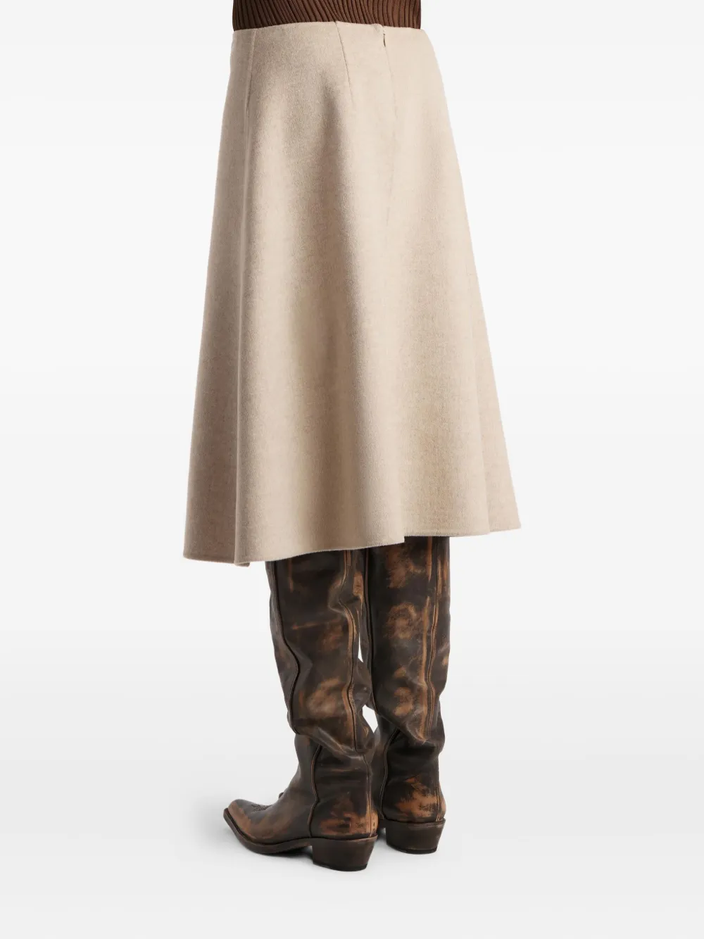 Khaite Renta A-line Skirt In Neutral