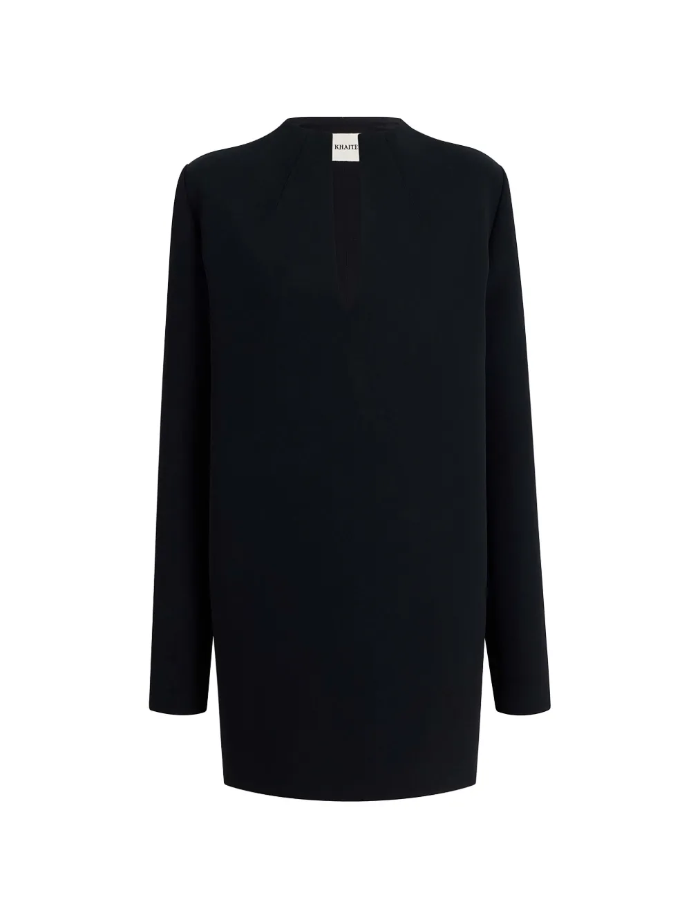 KHAITE Mini-jurk met lange mouwen en keyhole detail Zwart