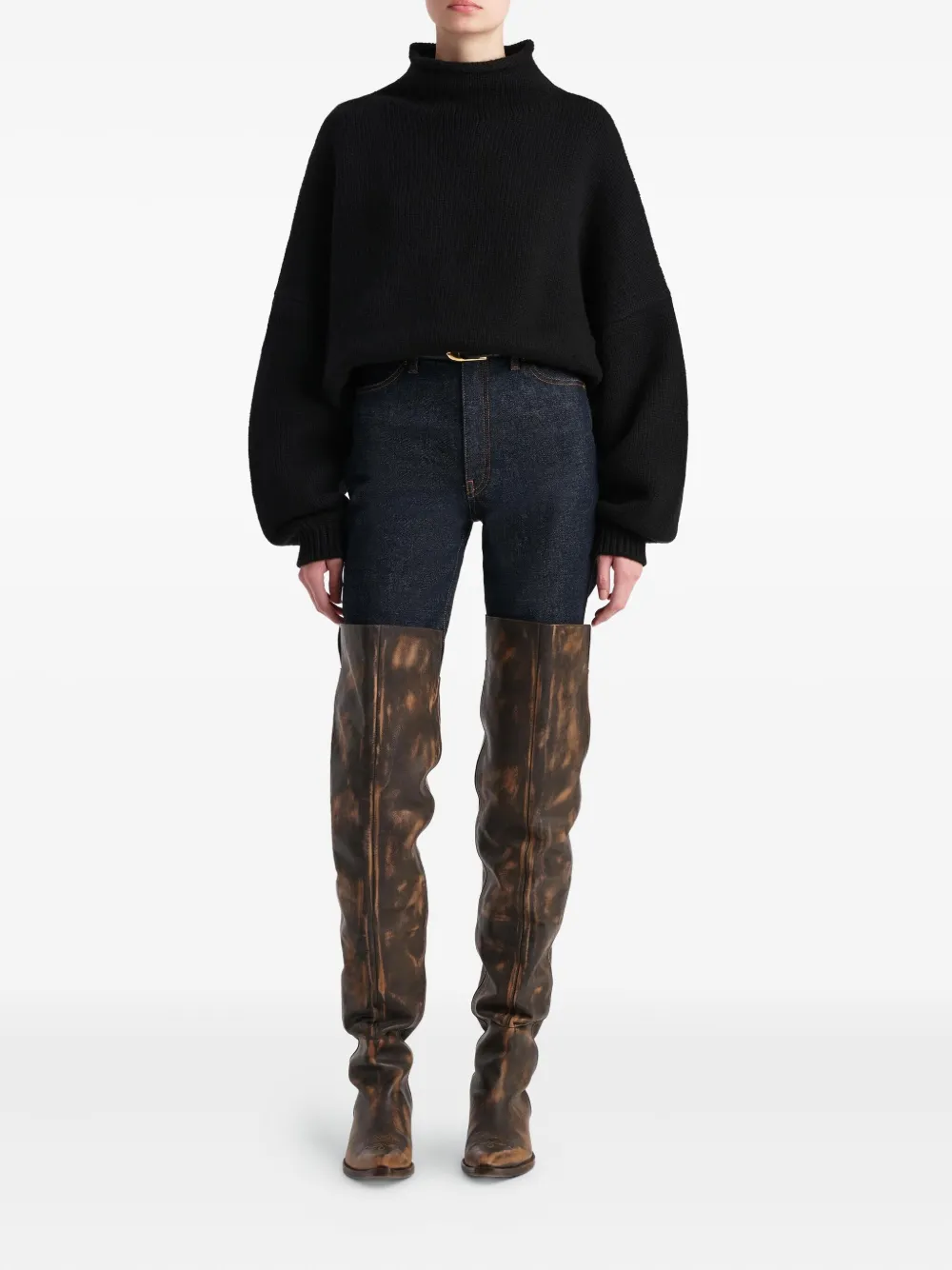 Khaite Juniper Cashmere Sweater In Black