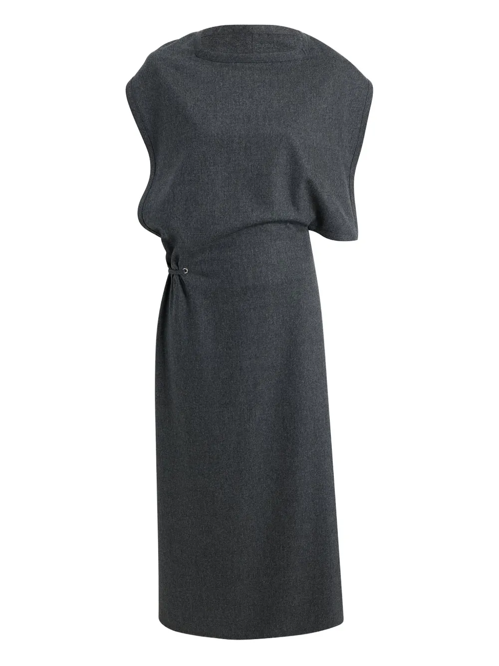 Khaite Draped Open-back Midi Dress In Gray