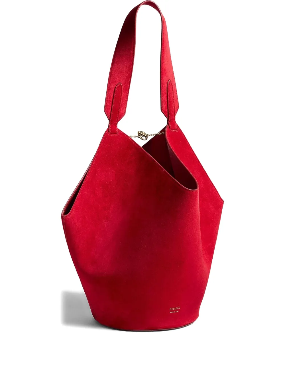 Khaite Open-top Leather Tote Bag In Red