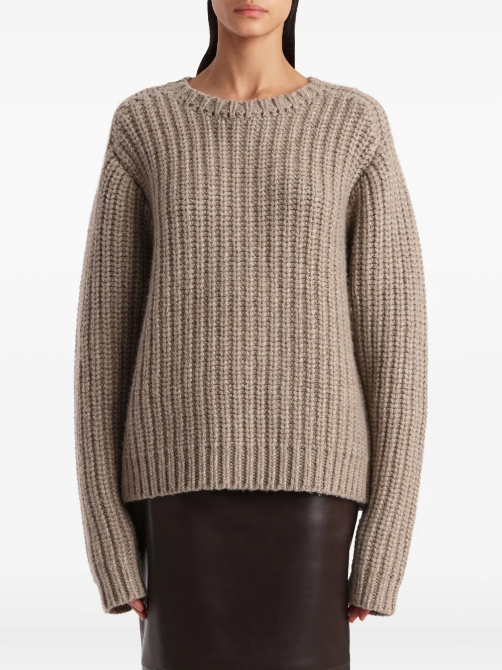 KHAITE Natt geribbelde trui Bruin