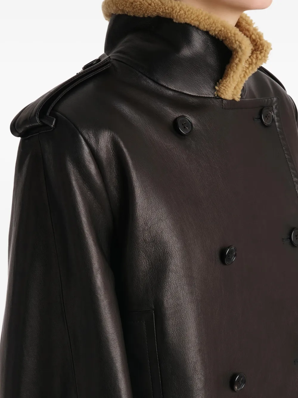 Khaite Button Leather-jacket In Black