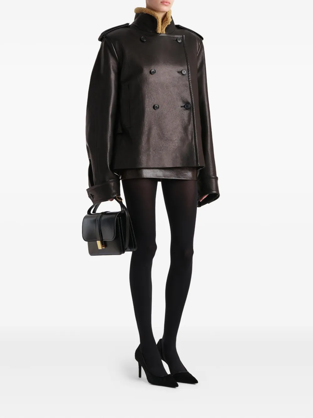 Khaite Button Leather-jacket In Black