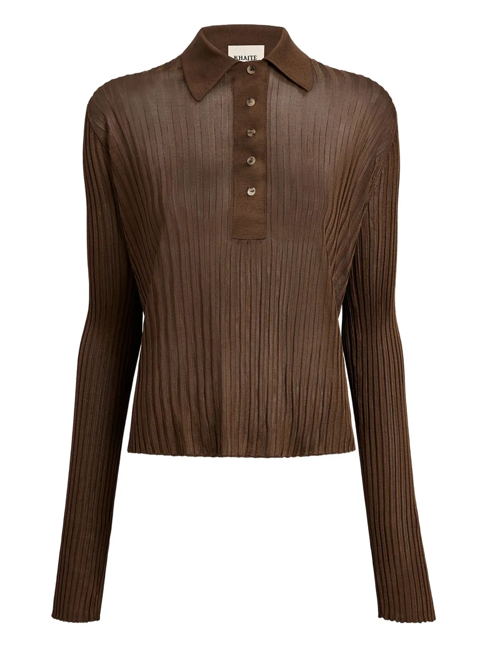KHAITE Vin ribbed buttoned-top | Brown | Image 1