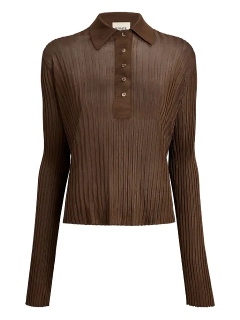 KHAITE Vin ribbed buttoned-top