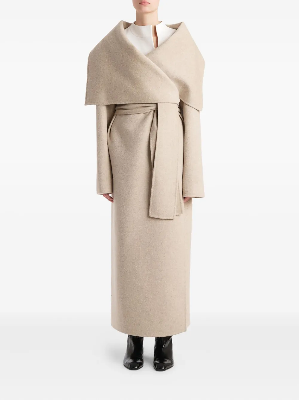 KHAITE Levitt belted shawl-collar coat - Beige