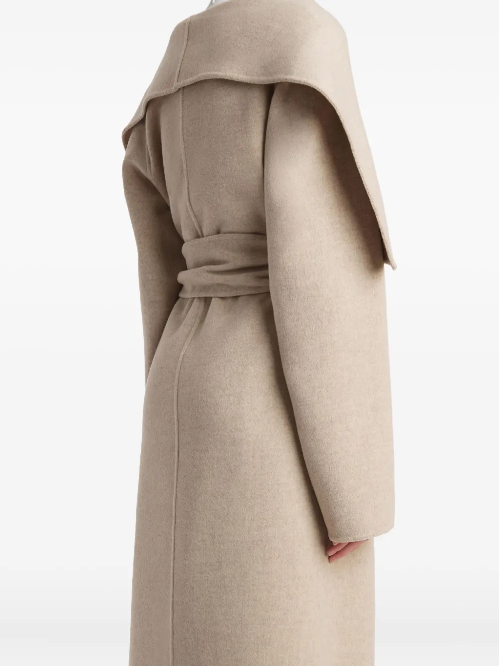 Khaite Levitt Belted Shawl-collar Coat In Brown