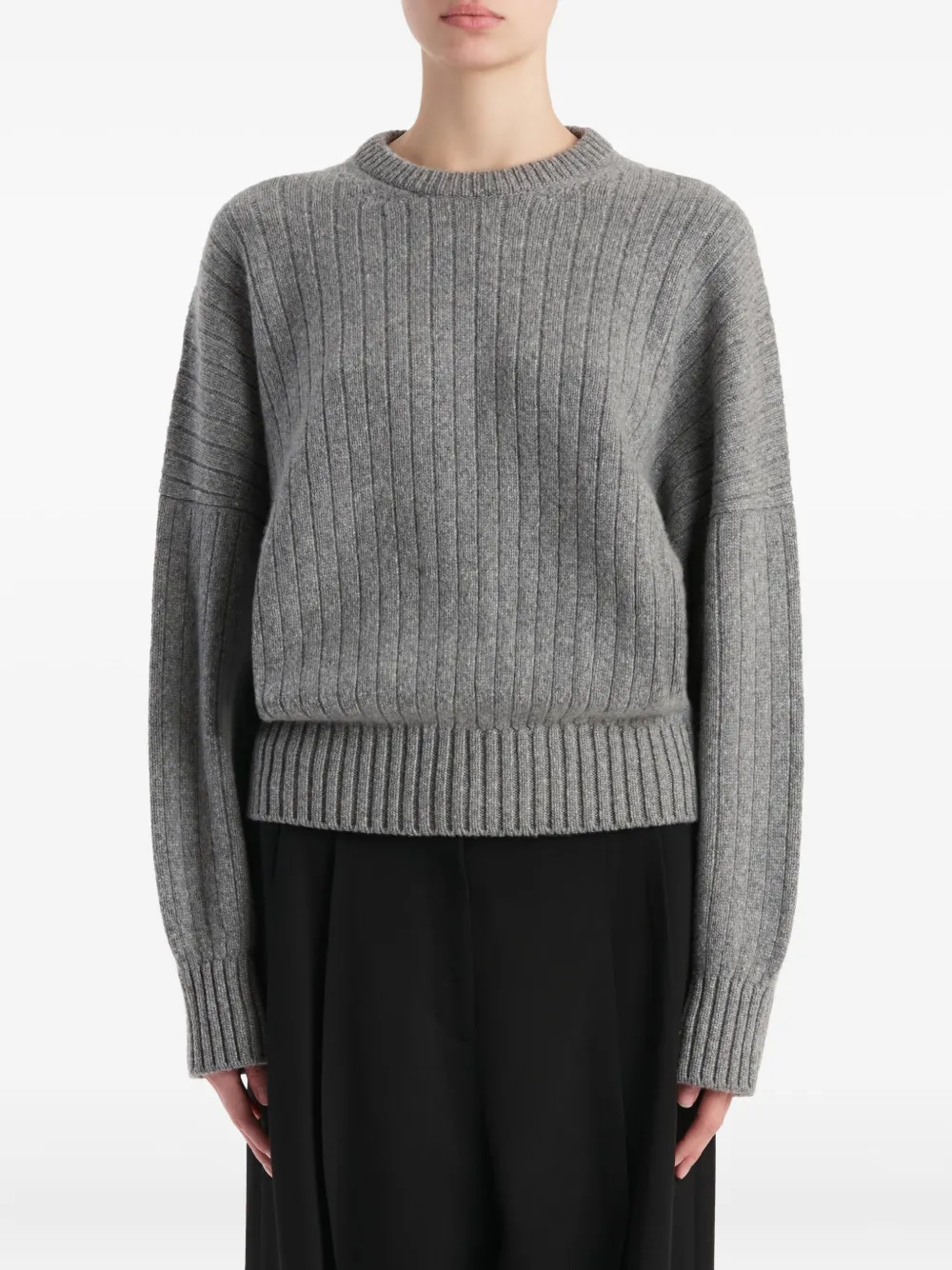 Khaite Ribbed Sweater In Gray