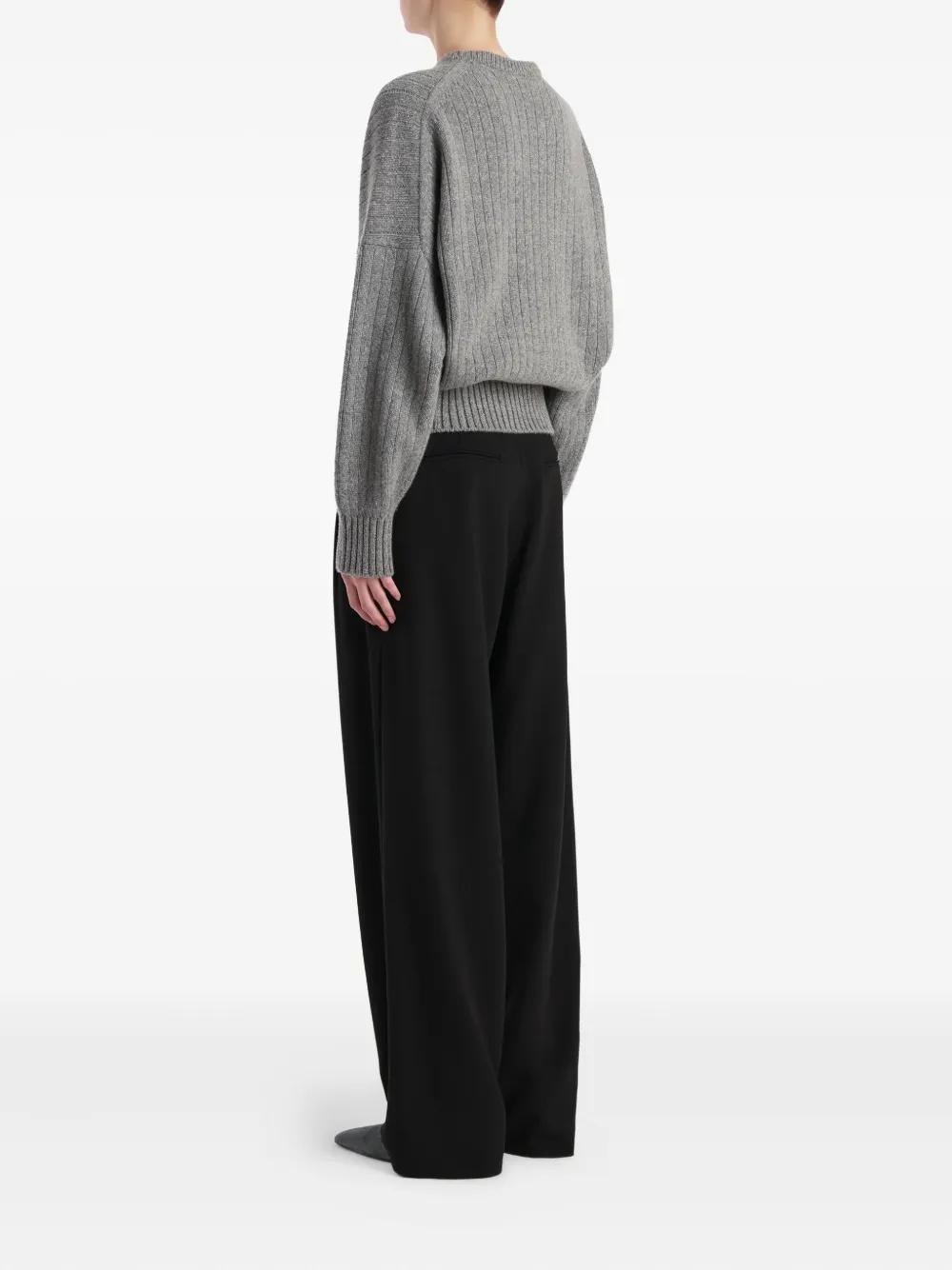 Khaite Ribbed Sweater In Gray
