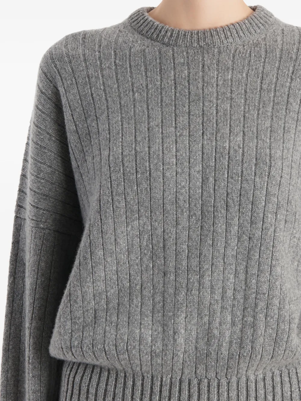 Khaite Ribbed Sweater In Gray