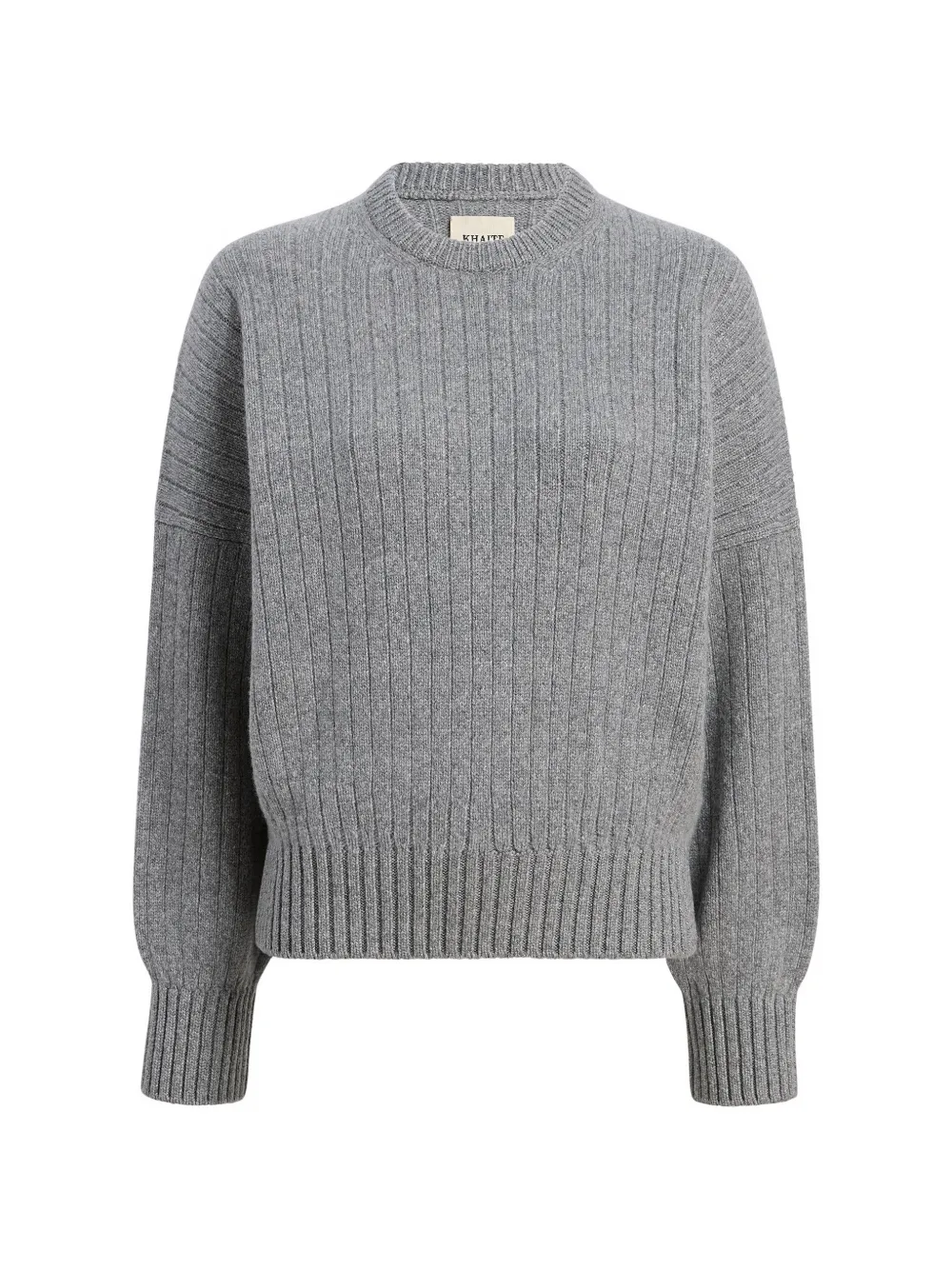 KHAITE Geribbelde sweater Grijs