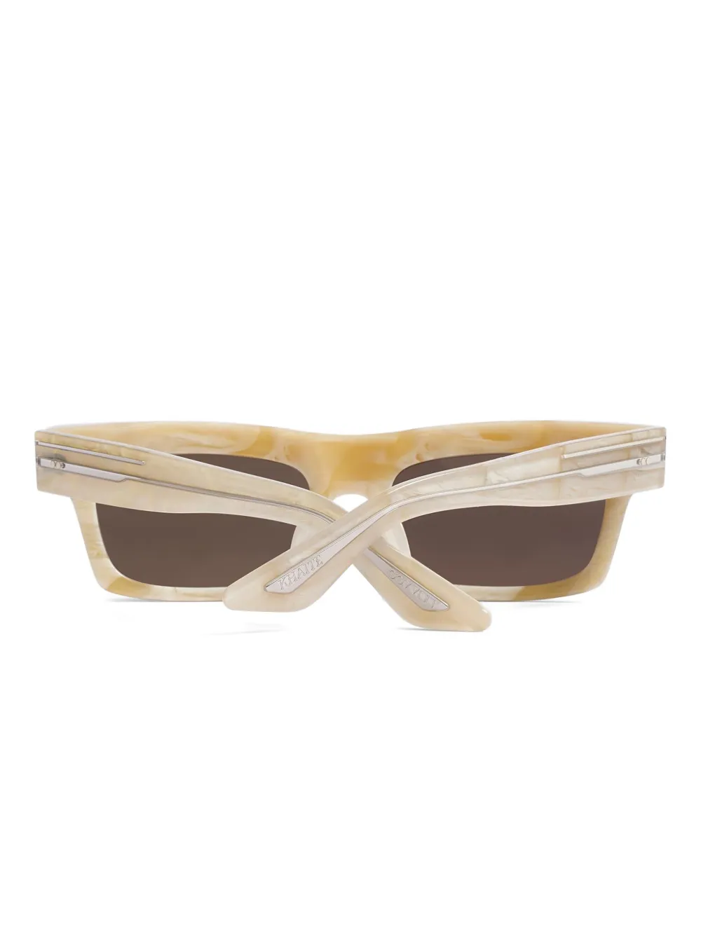KHAITE x Oliver Peoples Zonnebril met rechthoekig montuur Beige