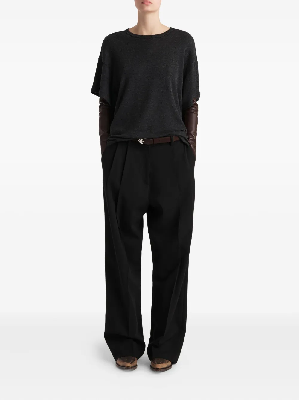 Khaite Short-sleeve Top In Black