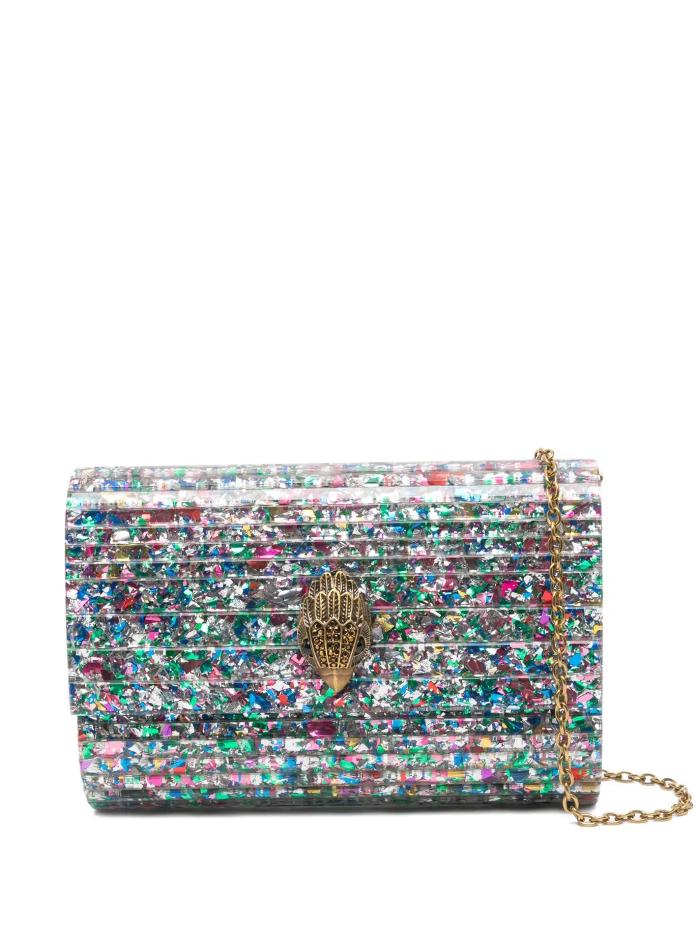 Kurt Geiger Party Eagle Clutch Bag In Silver