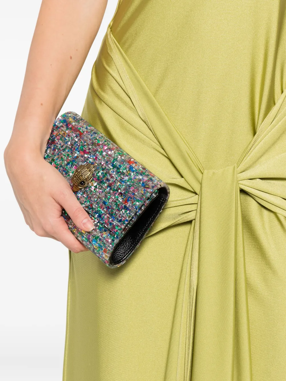 Kurt Geiger Party Eagle Clutch Bag In Silver
