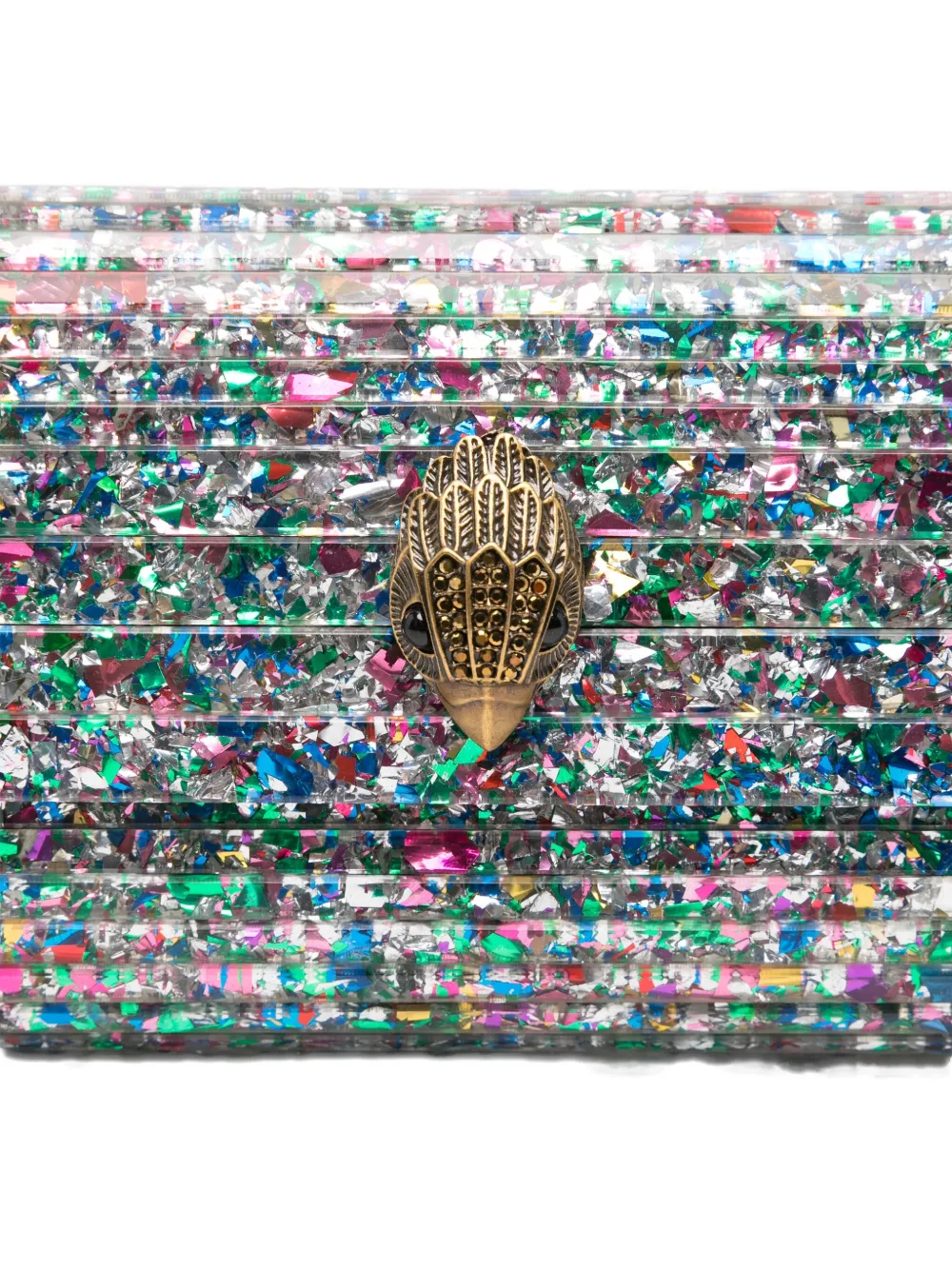 Kurt Geiger Party Eagle Clutch Bag In Silver