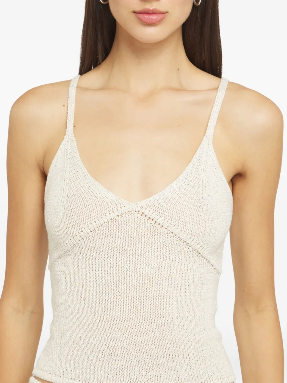 Asta Resort Carolina V-neck Top In Neutral