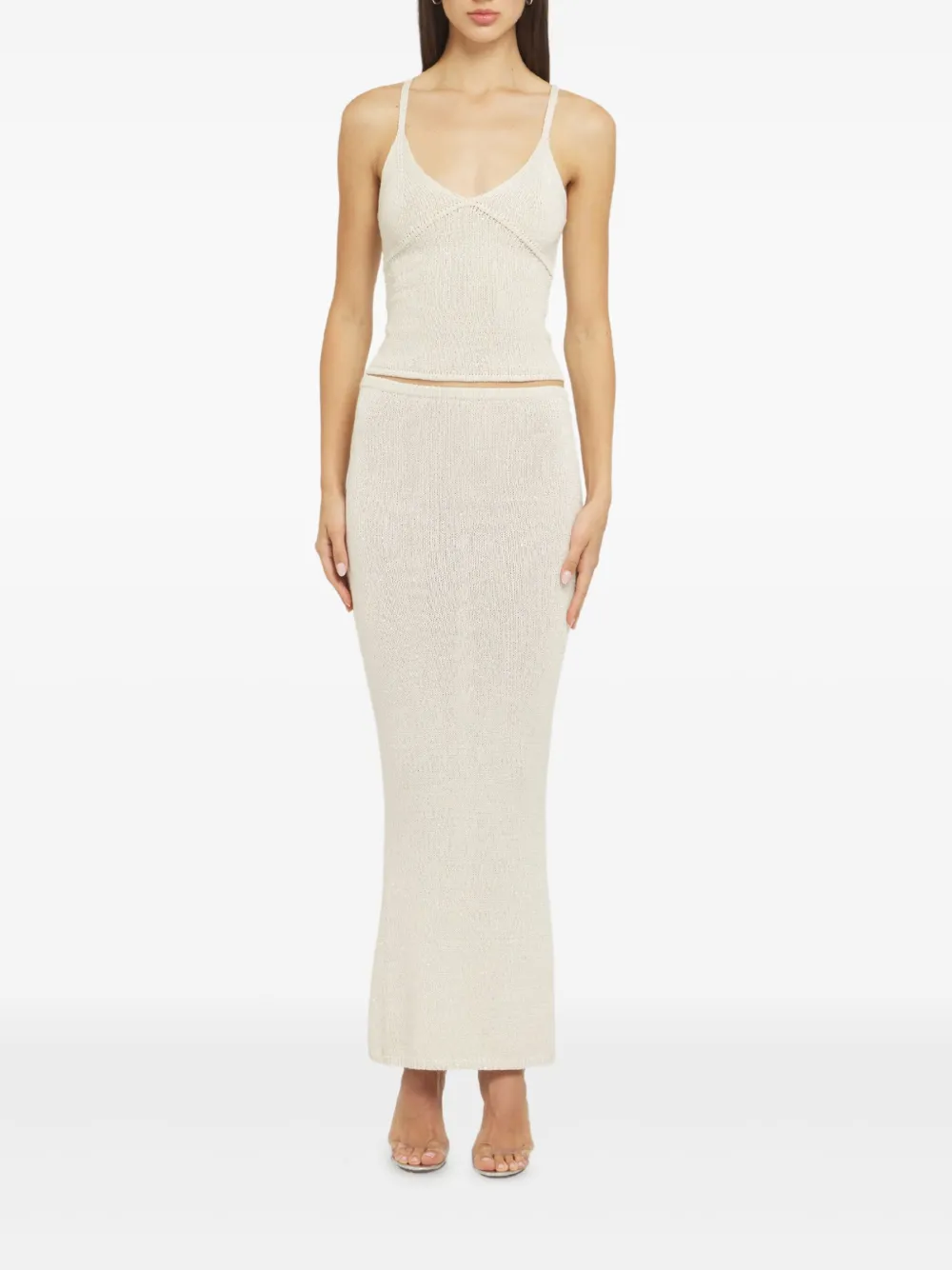  Asta Resort Carolina V-neck Top - Neutrals 