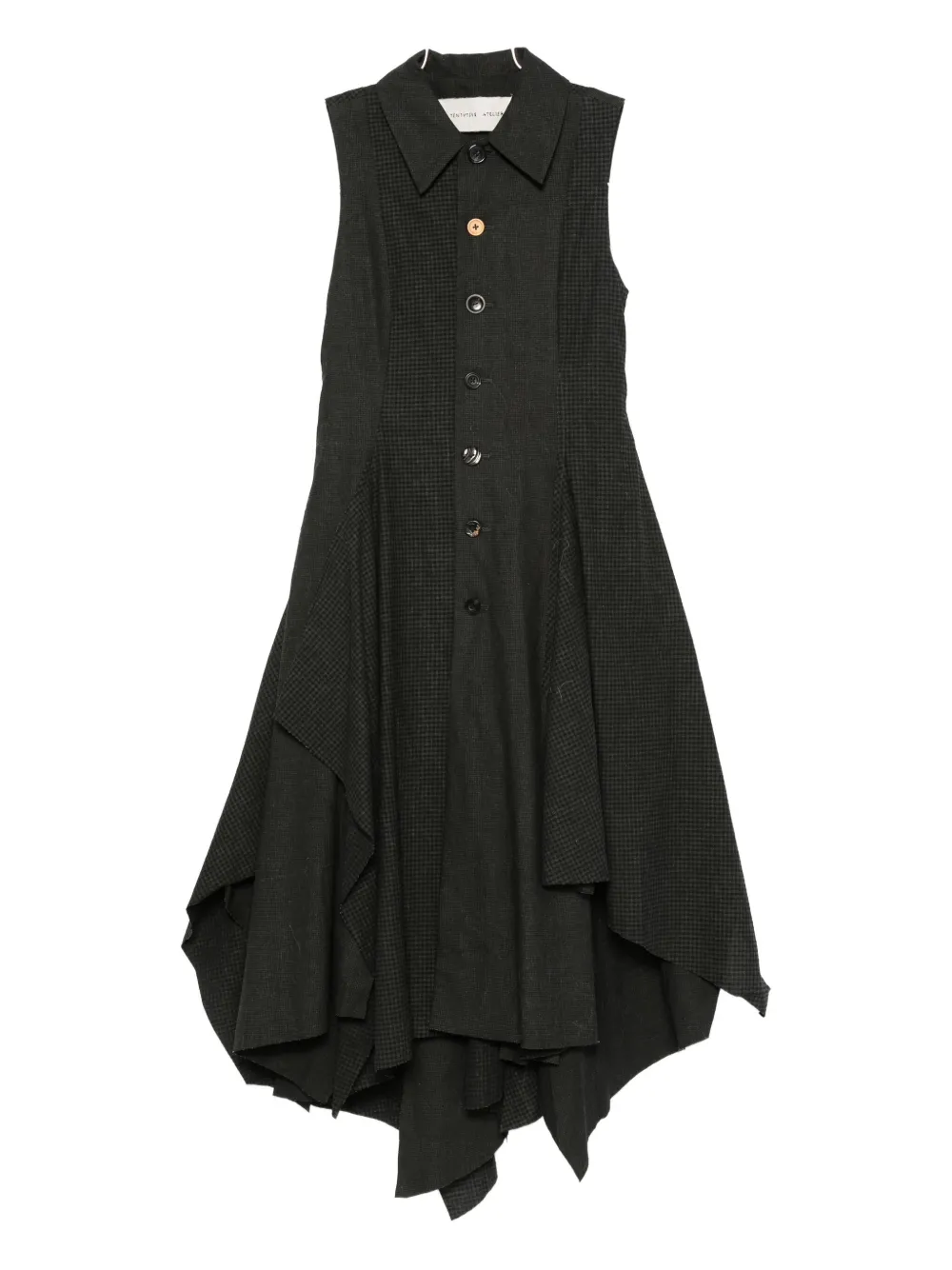 A Tentative Atelier Asymmetric Midi Dress In Black