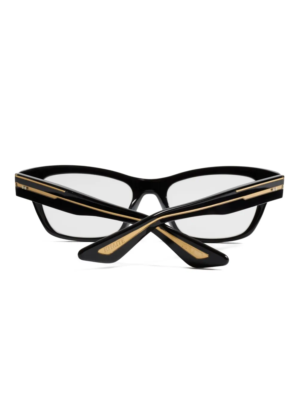  Khaite Rectangle Stripe Glasses - Black 