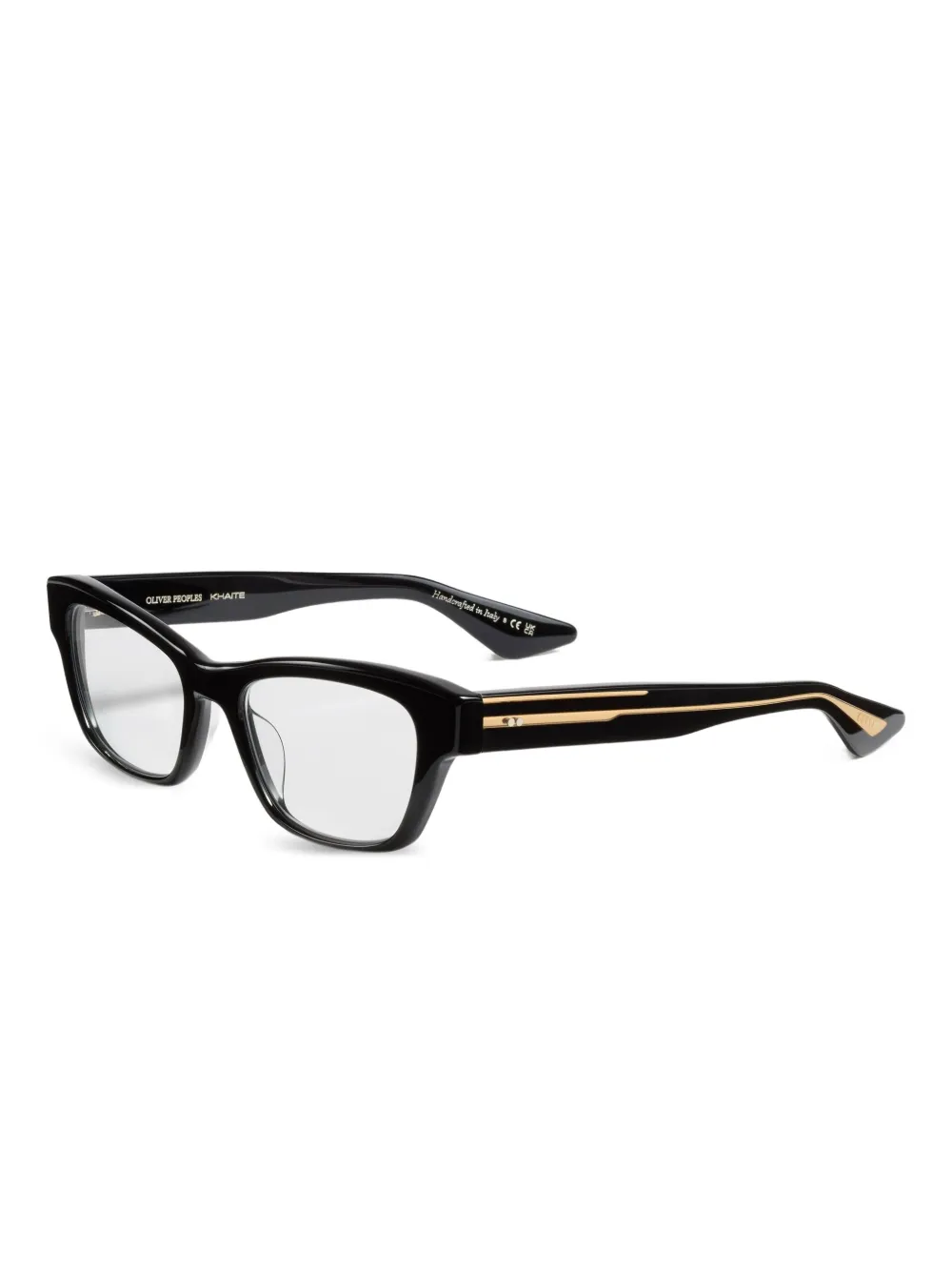  Khaite Rectangle Stripe Glasses - Black 