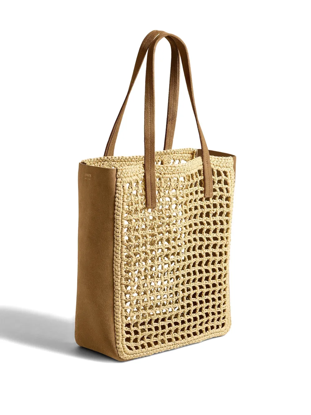 Khaite Small Zoe Woven-panel Tote Bag In Brown