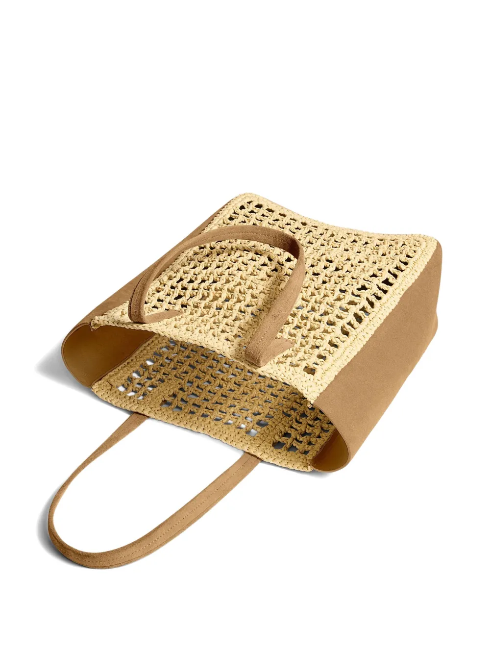 Khaite Small Zoe Woven-panel Tote Bag In Brown