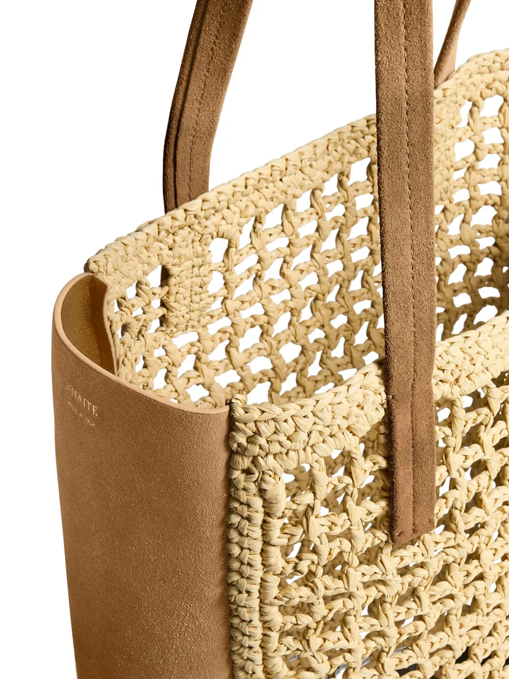 Khaite Small Zoe Woven-panel Tote Bag In Brown