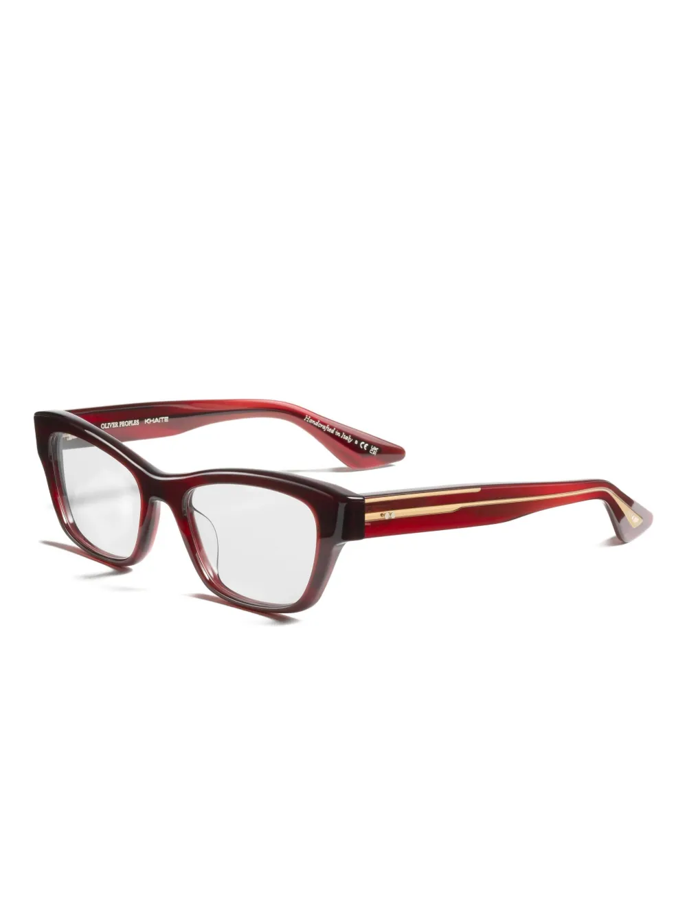 Khaite Stripe Rectangle Glasses In Brown
