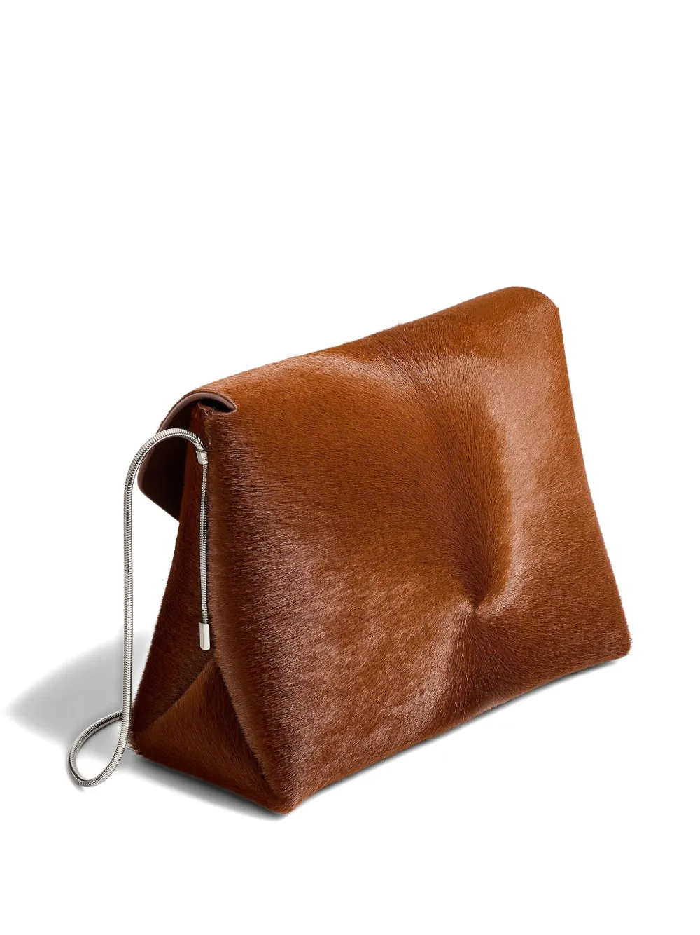 Khaite Bobbi Calf Hair Appliqué Shoulder Bag In Brown