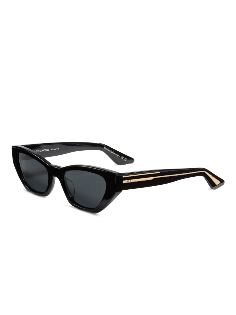 KHAITE x Oliver Peoples Gestreepte zonnebril met cat-eye montuur Zwart