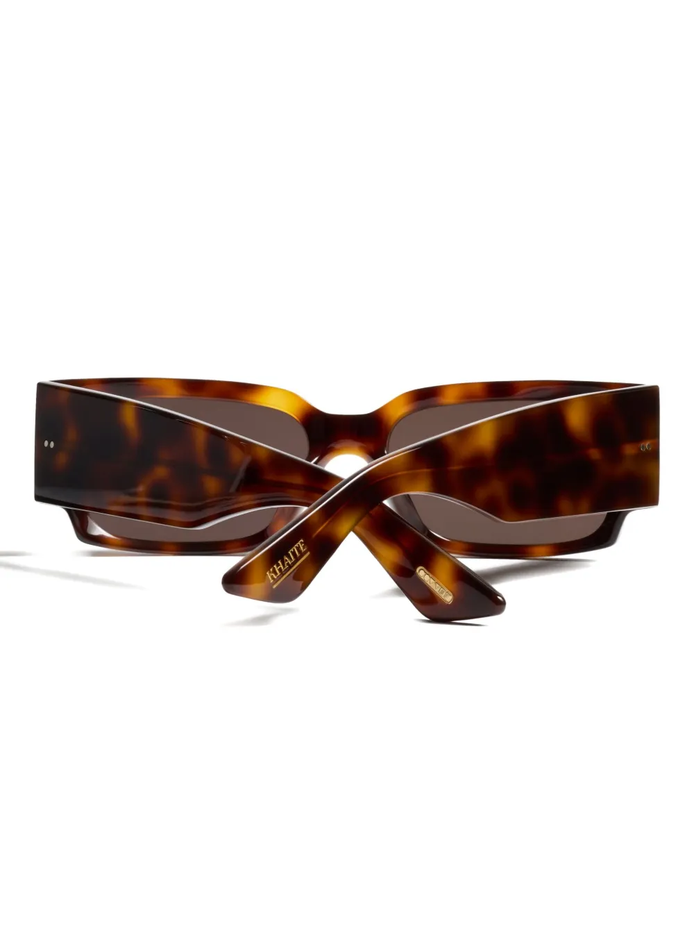 Khaite Rectangle Leopard Sunglasses In Brown