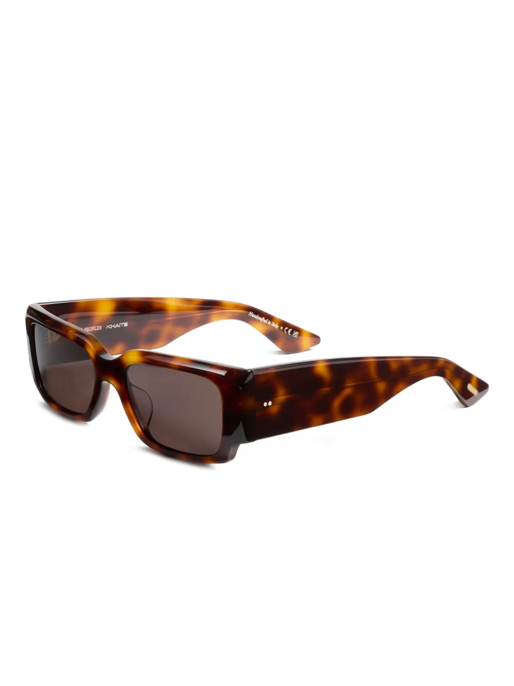  Khaite Rectangle Leopard Sunglasses - Brown 