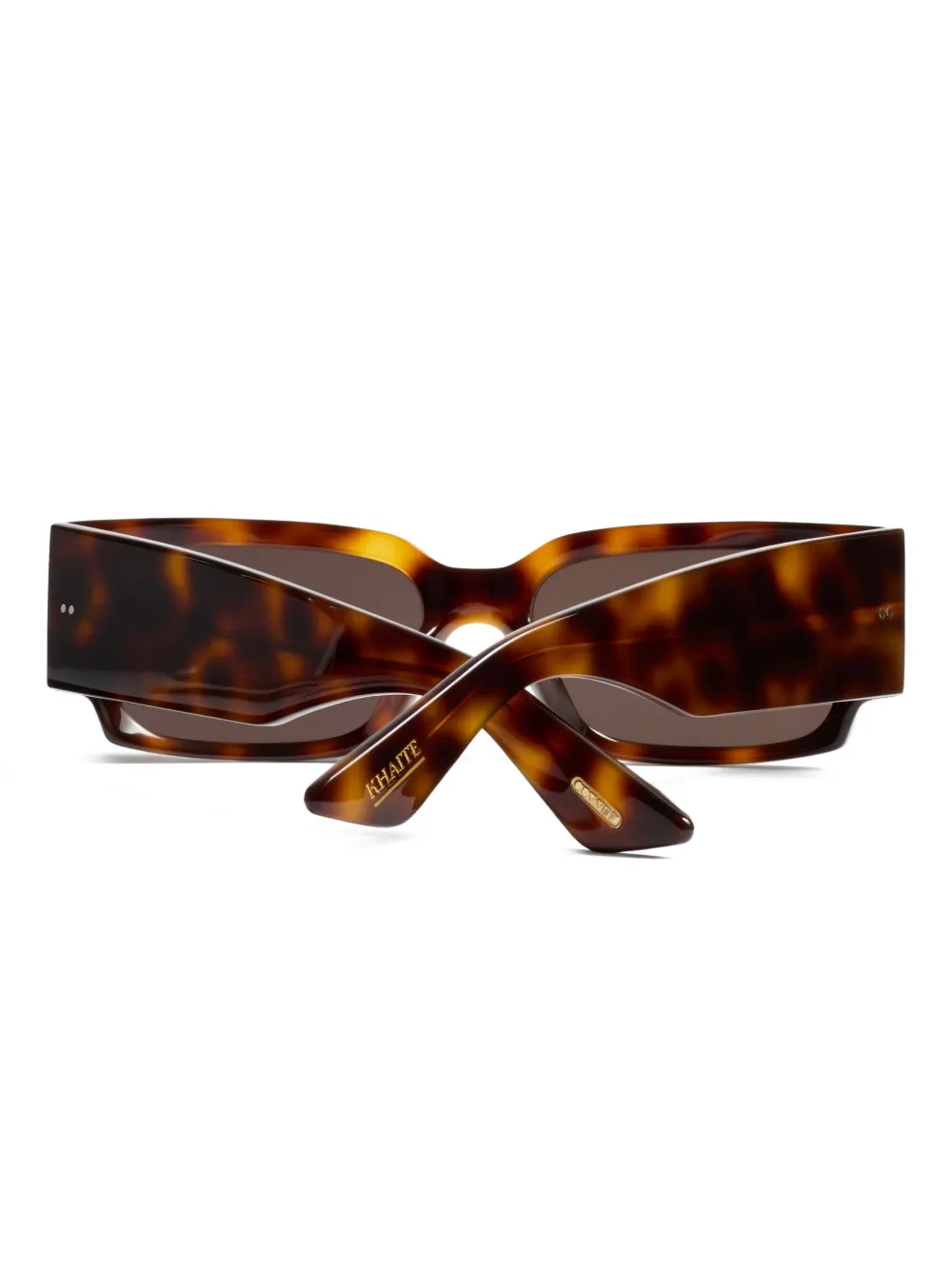  Khaite Rectangle Leopard Sunglasses - Brown 