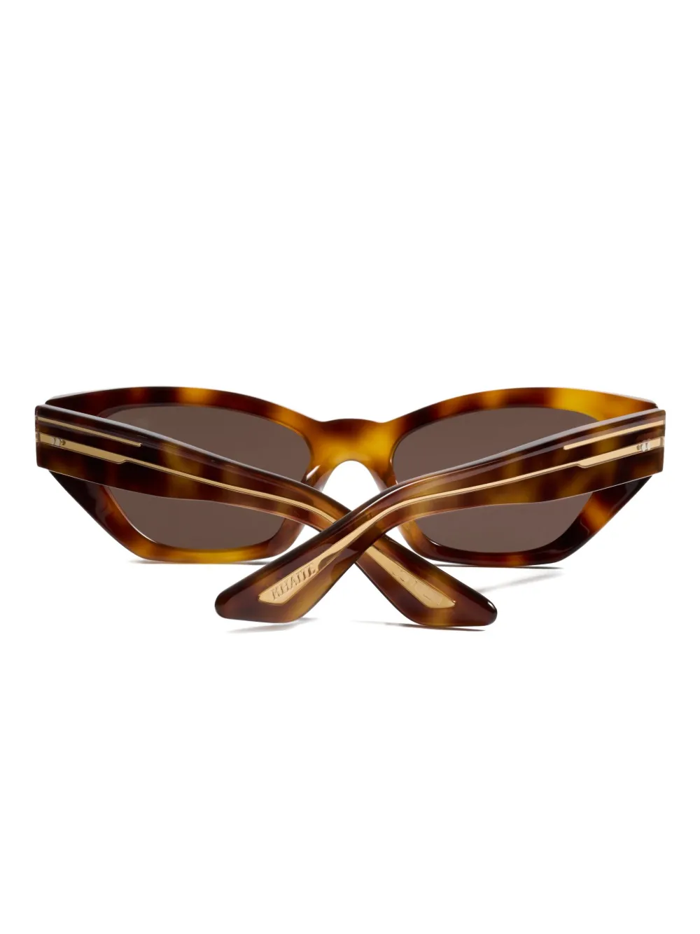KHAITE x Oliver Peoples Zonnebril met geometrisch montuur Bruin