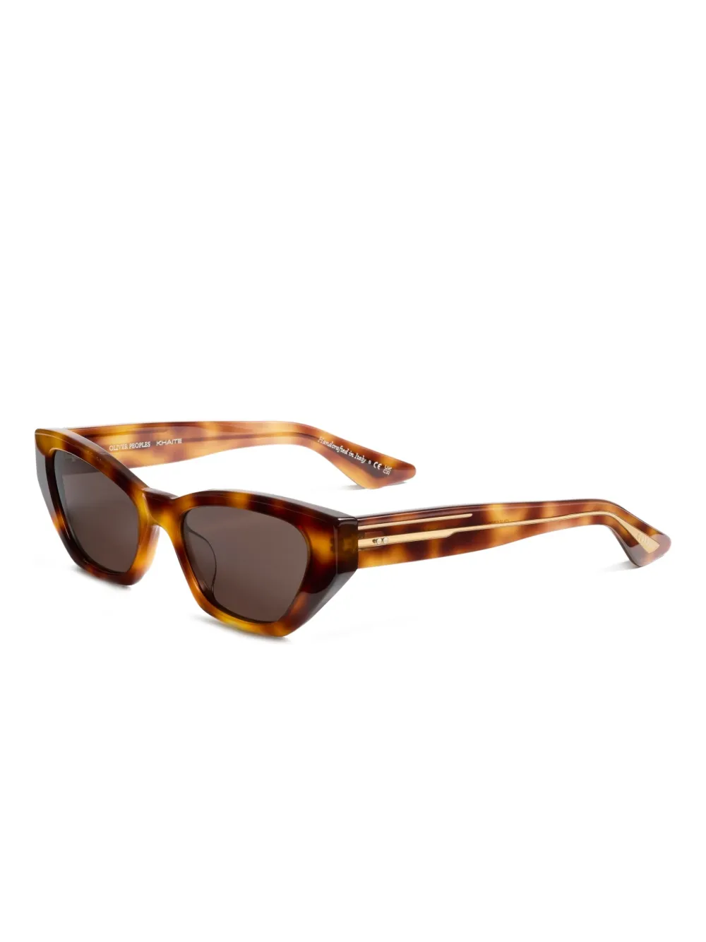 KHAITE x Oliver Peoples Zonnebril met geometrisch montuur Bruin