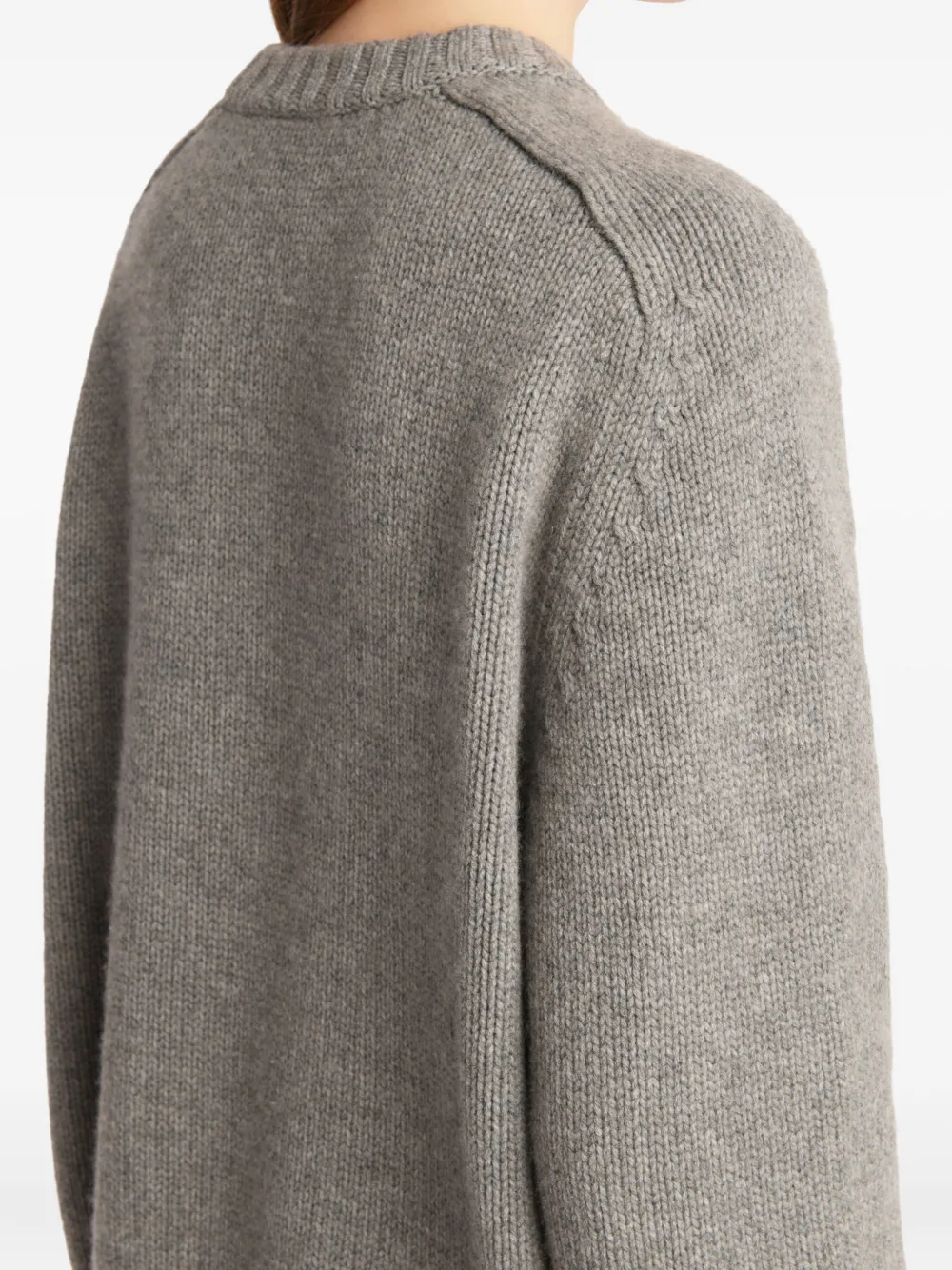 Khaite Mae Cashmere Crewneck Sweater In Gray