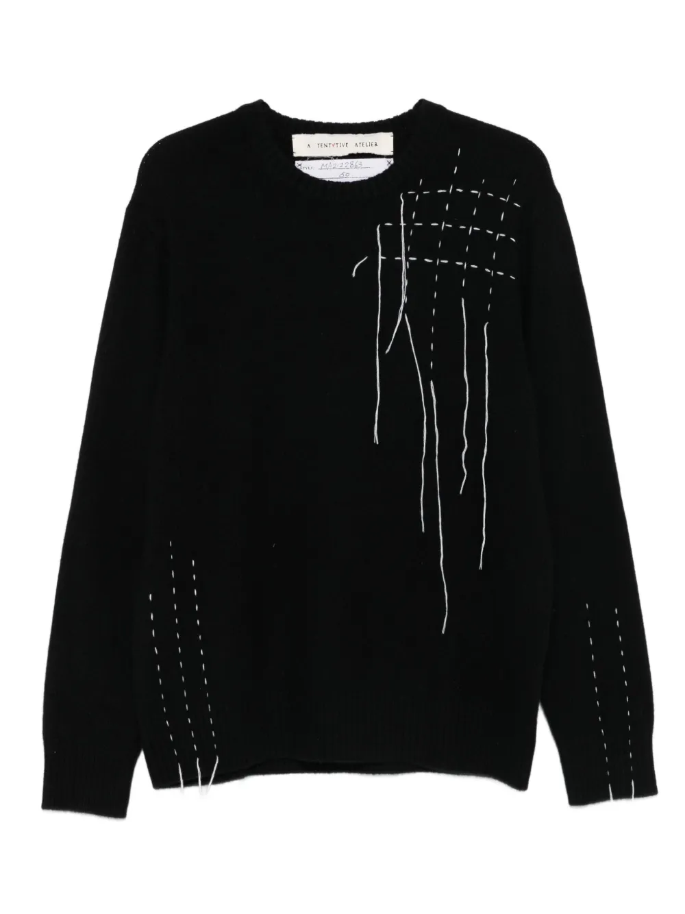 A Tentative Atelier stitch-detail sweater | Black | Image 1