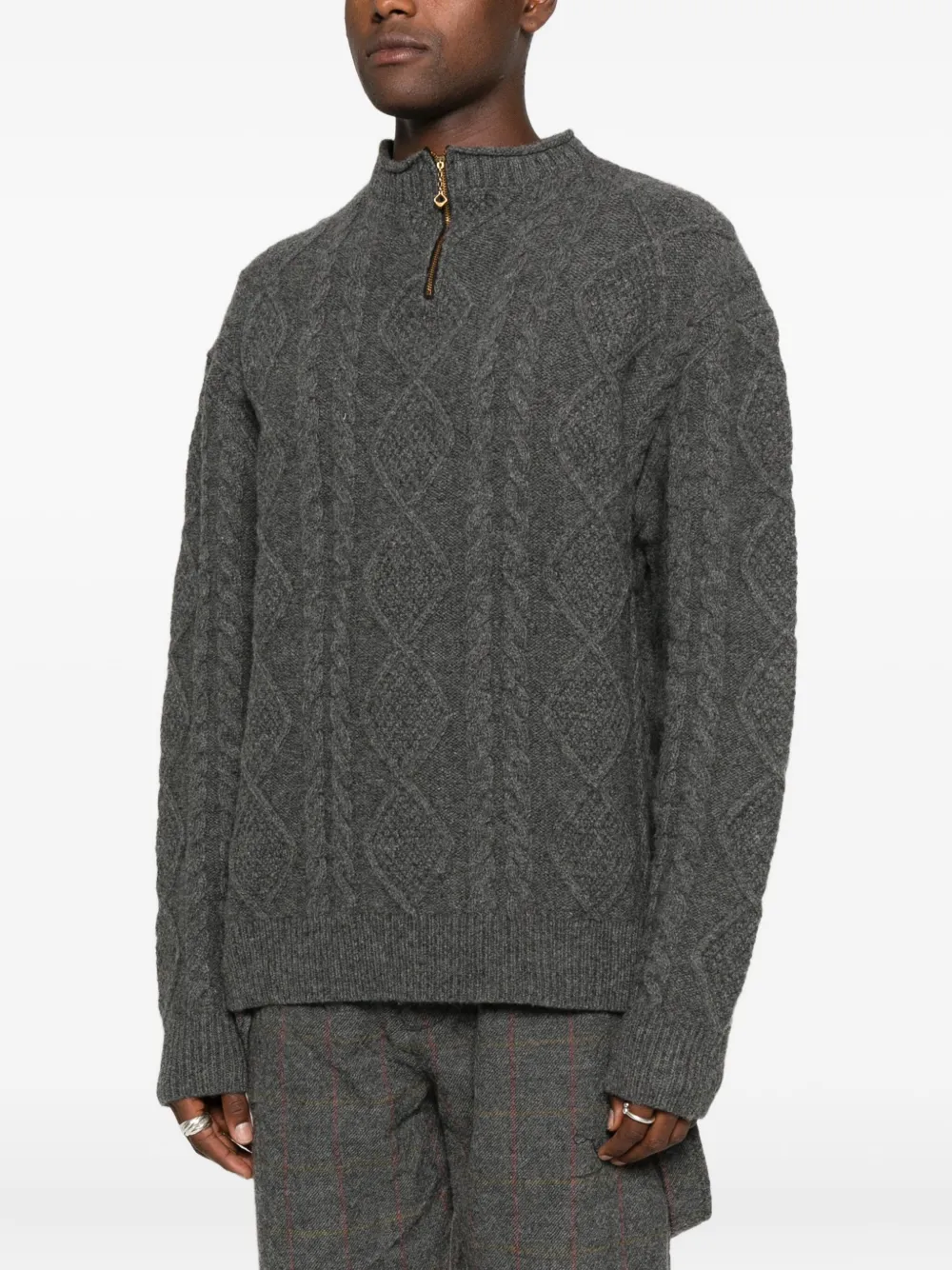  A Tentative Atelier Cable Knit Sweater - Grey 