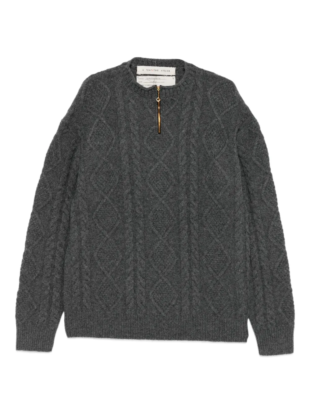 A Tentative Atelier cable knit sweater | Grey | Image 1