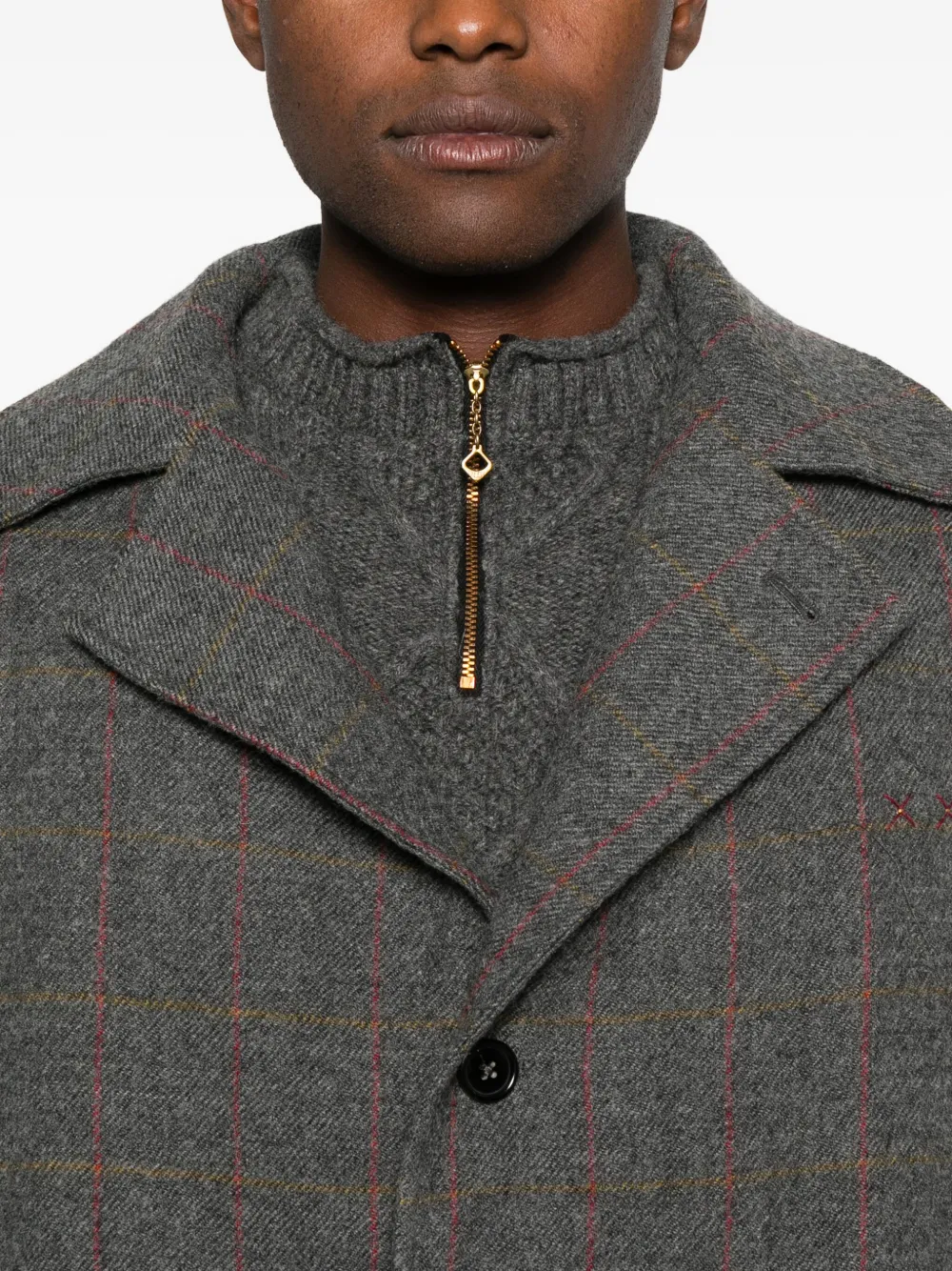 Check Button-Up Coat