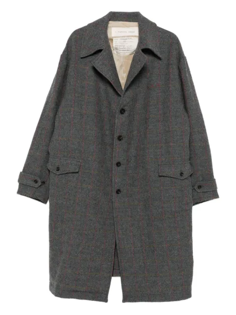 A Tentative Atelier check button-up coat