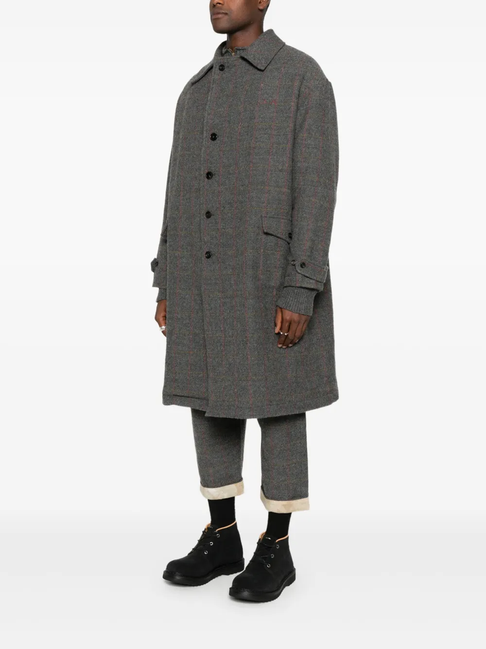 Check Button-Up Coat