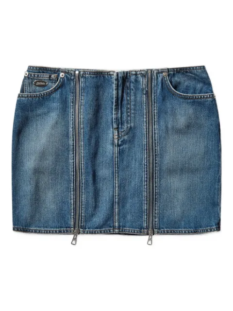 Jean Paul Gaultier two-zip detail denim mini skirt