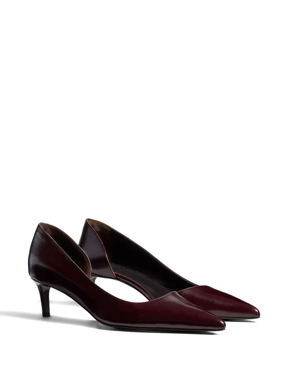 Khaite Pointed Toe Kitten Heel Pumps In Red