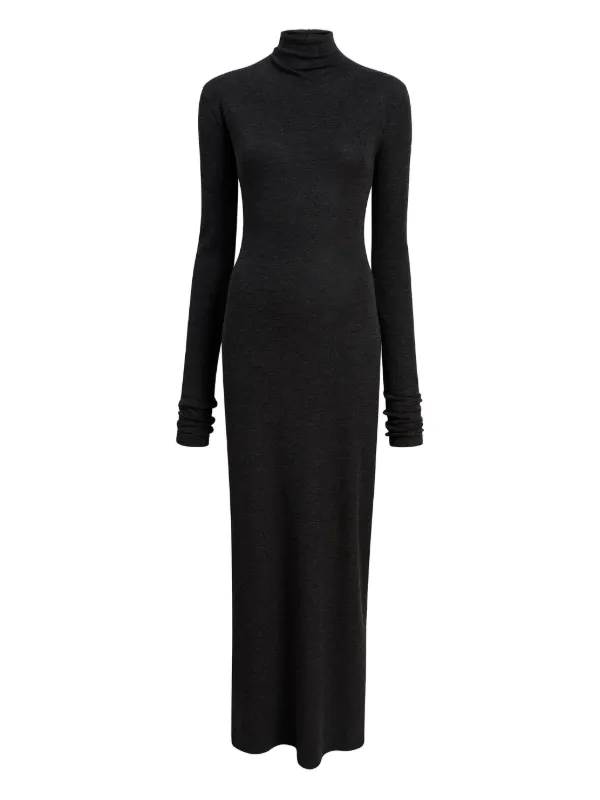 khaite long sleeve dress KHAITE roll-neck long-sleeve Dress | Grey