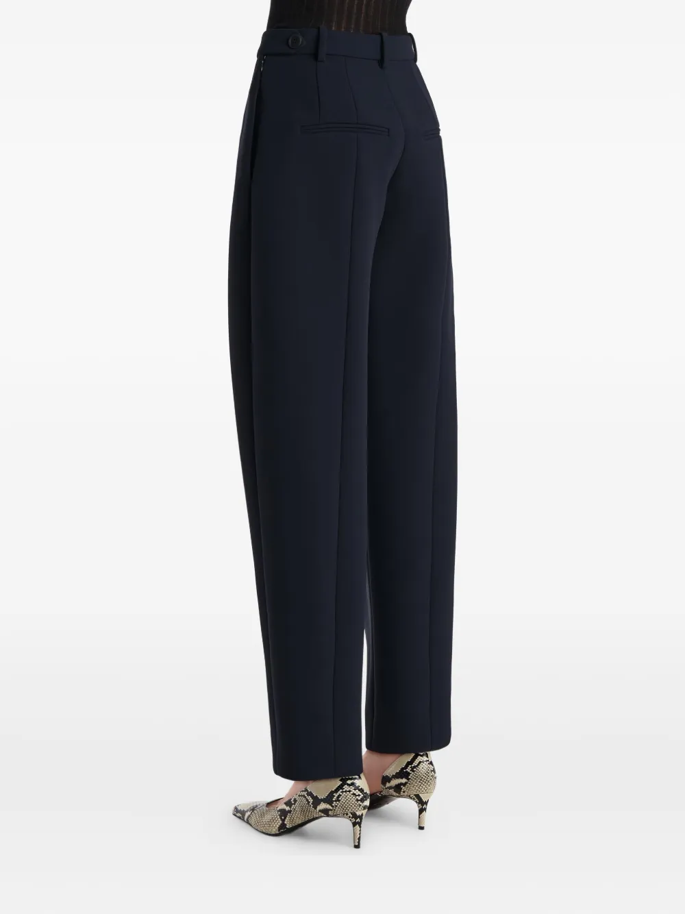 Khaite Button-detail Pleated Trousers In Blue