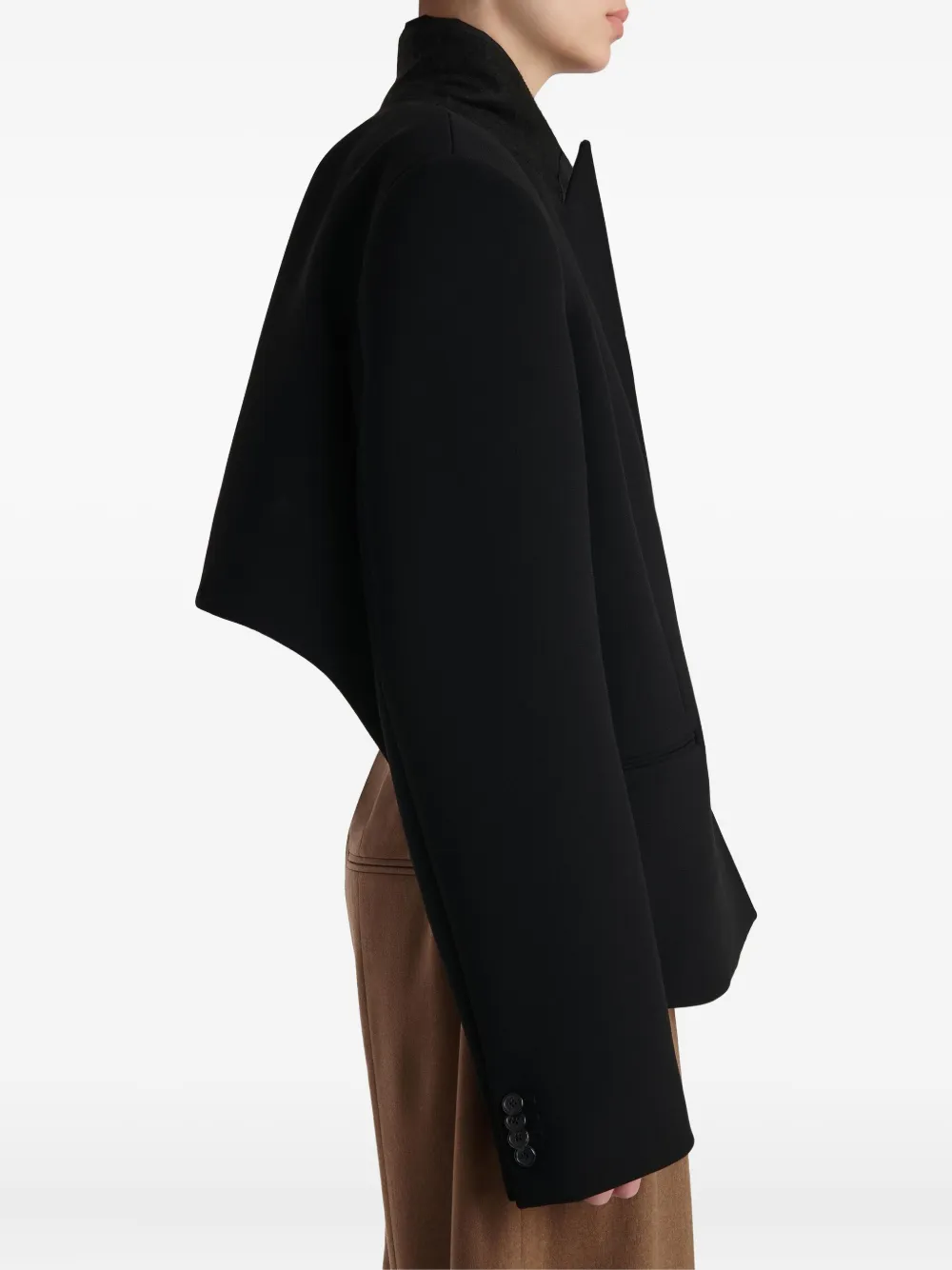 Khaite Notched Lapel Single-button Jacket In Black