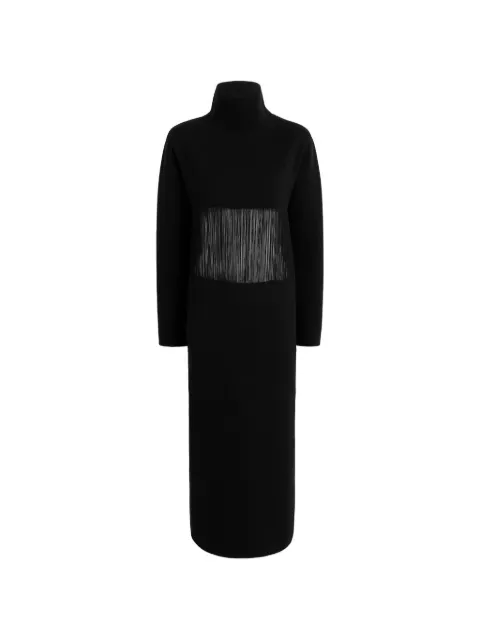 KHAITE Rollkragen-Midikleid mit Fransen